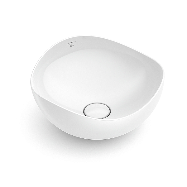 Cuba Redonda de Apoio Roca Ruy Ohtake 37,5x37,5cm - Branco