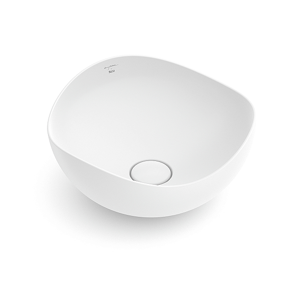 Cuba Redonda de Apoio Roca Ruy Ohtake 37,5x37,5cm - Branco Fosco