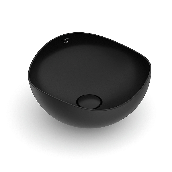 Cuba Redonda de Apoio Roca Ruy Ohtake 37,5x37,5cm - Preto Fosco