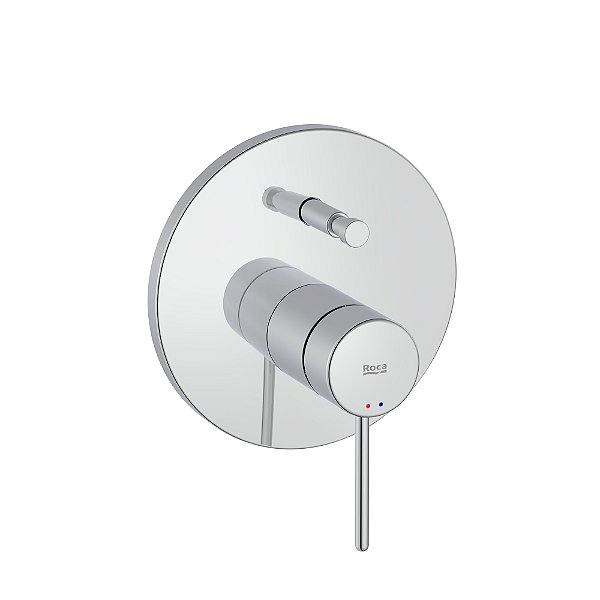 Acabamento Monocomando p/ Chuveiro e Banheira com Desviador Roca Nu - Cromado