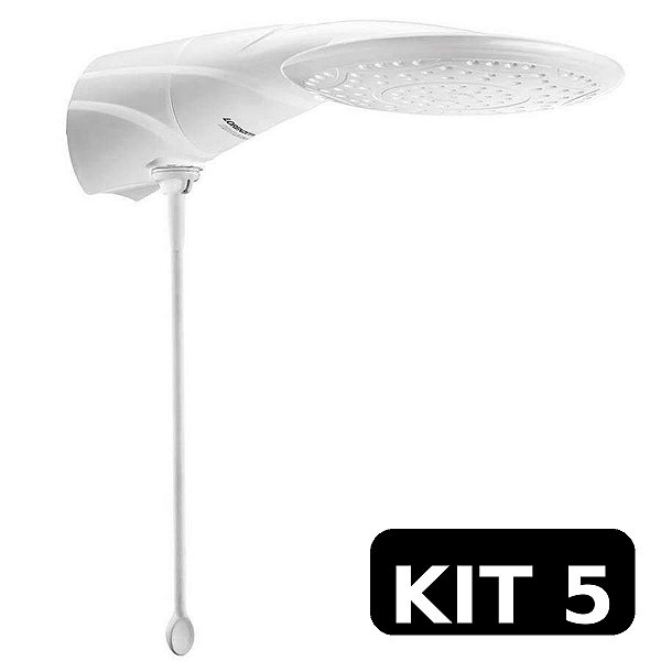 Kit 5 Chuveiro Lorenzetti Advanced Eletrônico Branco - 220V
