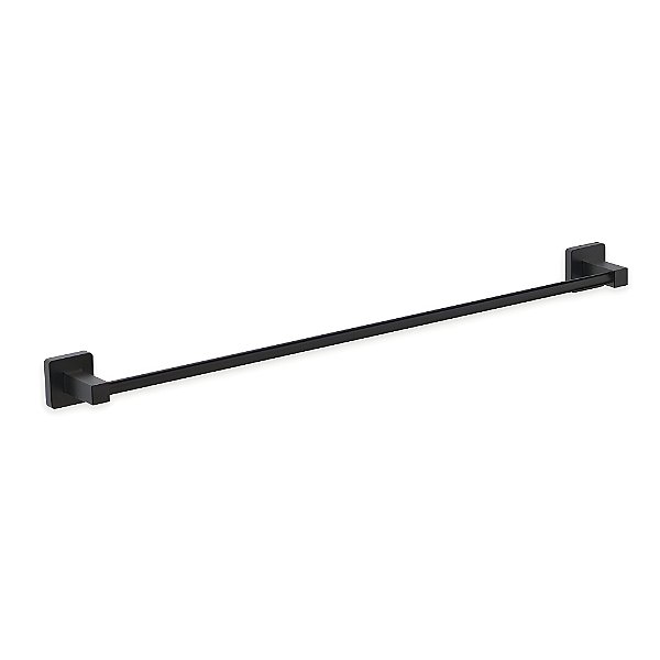 Porta Toalha Bastão 57cm Omega Premium Preto Fosco