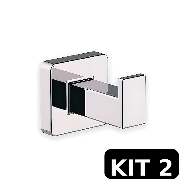Kit 2 Cabides Toalha Omega Premium Cromado