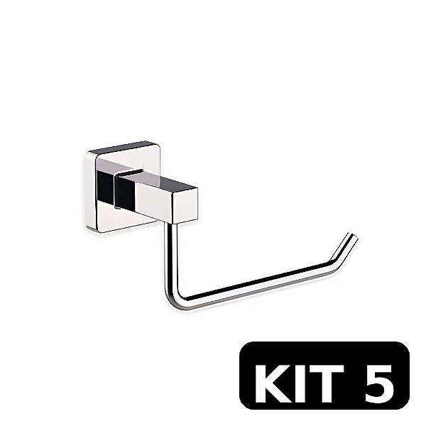 Kit 5 Papeleiras Porta Papel Omega Premium Cromado