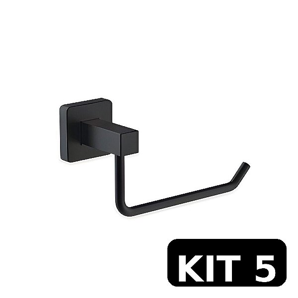 Kit 5 Papeleiras Porta Papel Omega Premium Preto Fosco