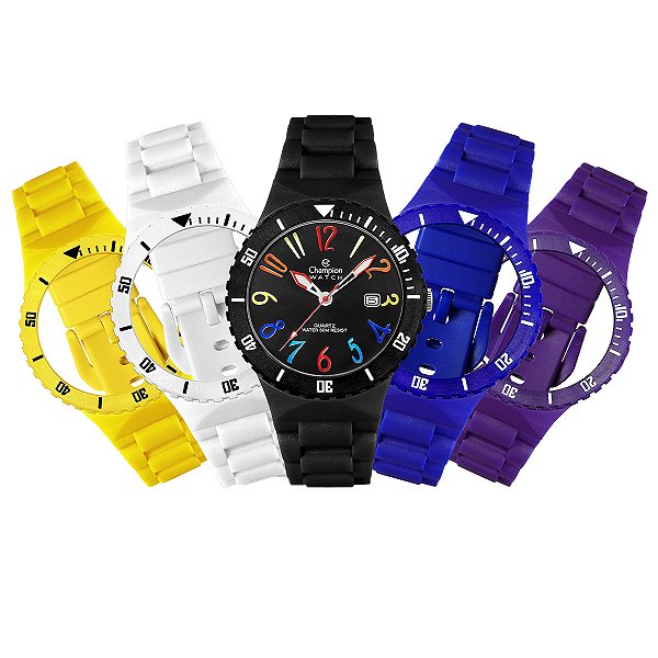 Relógio Champion Troca Pulseiras Prova D'Água 100m CP30219X