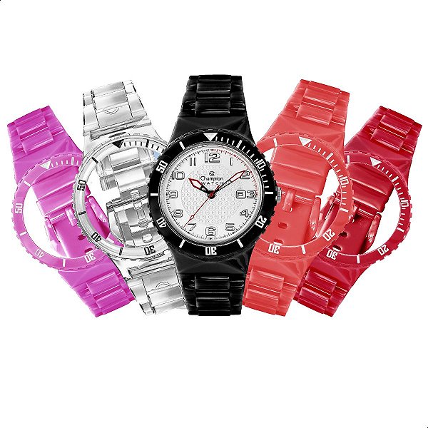 Relógio Champion Troca Pulseiras CP30219L Prova D'Água 100m