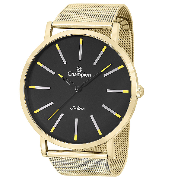 Relógio Masculino Dourado Champion Slim Analógico CN21023Y