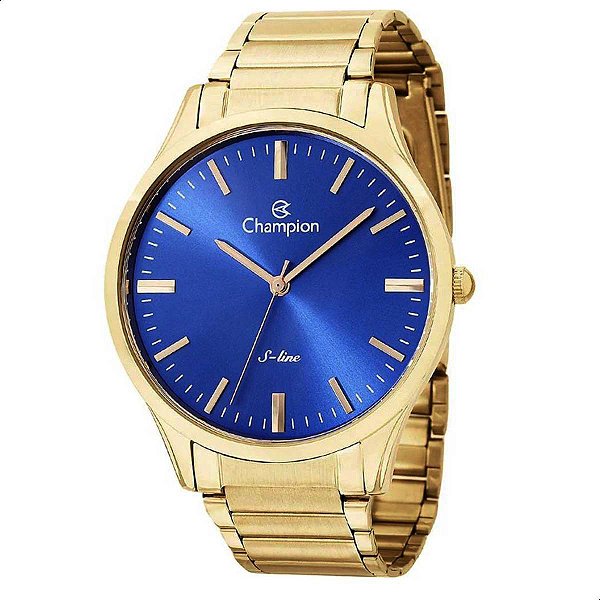 Relógio de Pulso Masculino Champion Dourado Analógico Dourado Slim CN21069A
