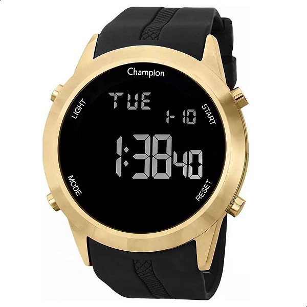 Relógio de Pulso Masculino Champion Digital Dourado Silicone CH40259B