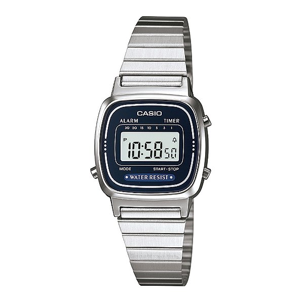 Relógio de Pulso Casio Feminino Vintage Prata Mini LA670WA-2DF