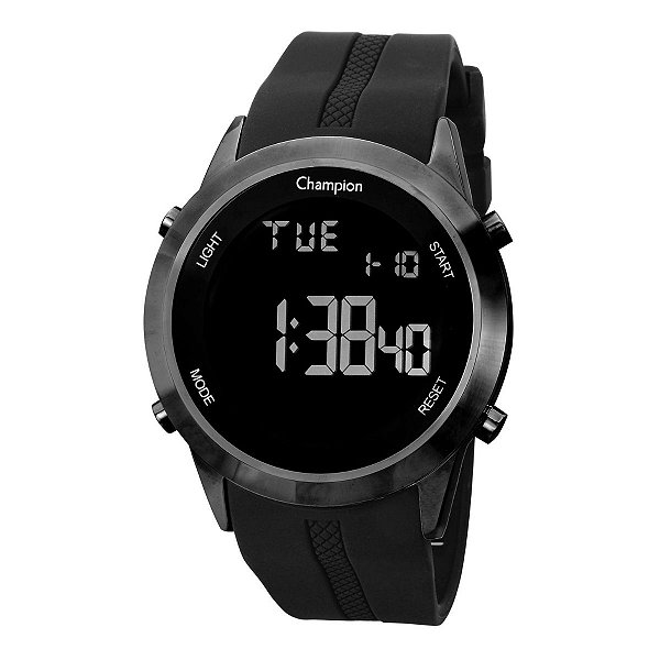 Relógio Champion Masculino Digital Silicone Esportivo Preto CH40259D