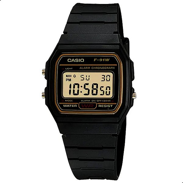 Relógio De Pulso Masculino Digital Casio Vintage F-91WG-9QDF