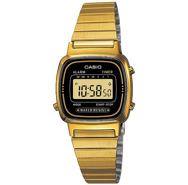 Relógio de Pulso Casio Feminino Digital Vintage Dourado LA670WGA-1DF