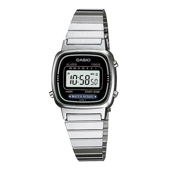 Relógio de Pulso Casio Feminino Vintage Prata Mini LA670WA-1DF
