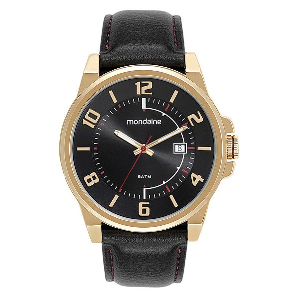 Relógio Masculino Mondaine Casual Couro Calendário 32537GPMVDH1