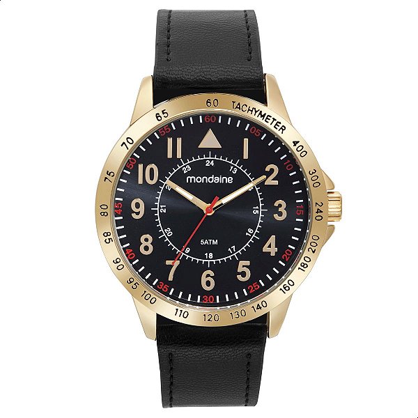 Relógio Masculino Mondaine Casual Couro Preto 99666GPMVDH2