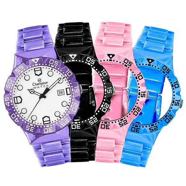 Relógio Champion Troca Pulseiras CP31901M Prova D'Água 100m