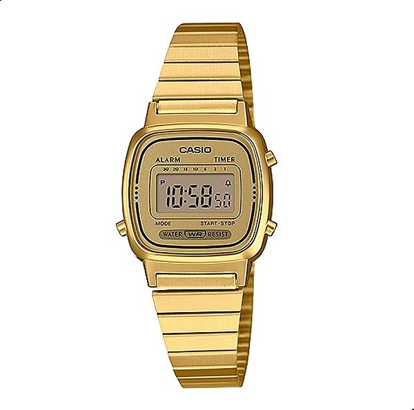 Relógio de Pulso Casio Feminino Dourado Vintage Mini LA670WGA-9DF