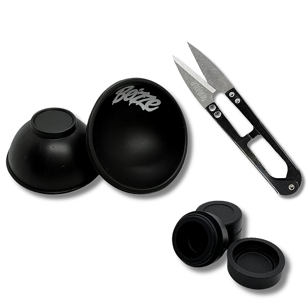 Kit Tabacaria Headshop 3 Itens Cuia de Silicone Slick 3ml E Tesoura