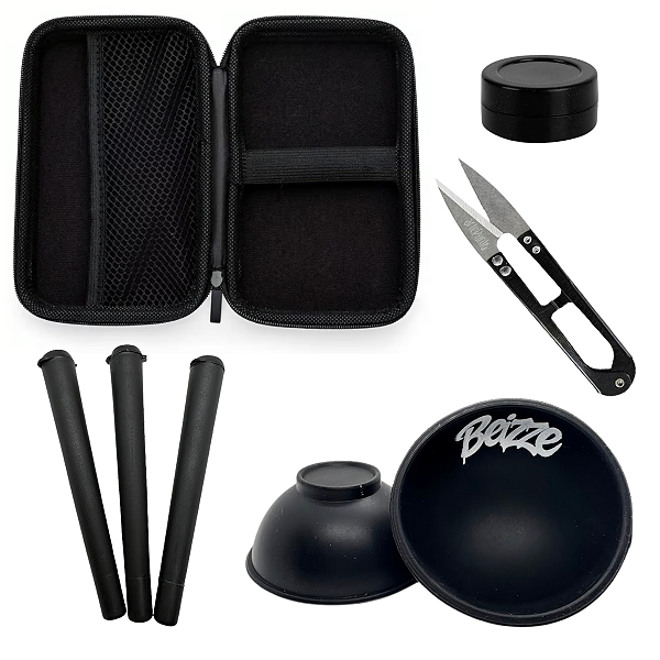 Kit Tabacaria Cuia De Silicone Tesoura Case Slick Tubete