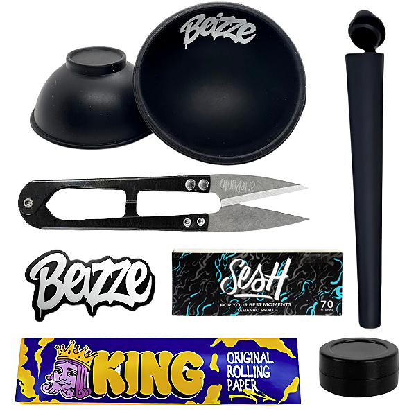 Kit 6 itens Cuia Tesoura Tubete Slick Piteira Seda e Adesivo de Brinde