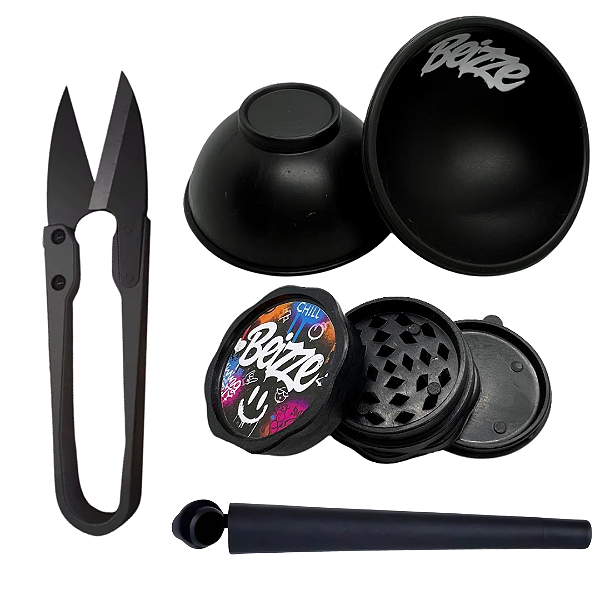 Kit 4 itens Cuia Dichavador Tesoura Tubete