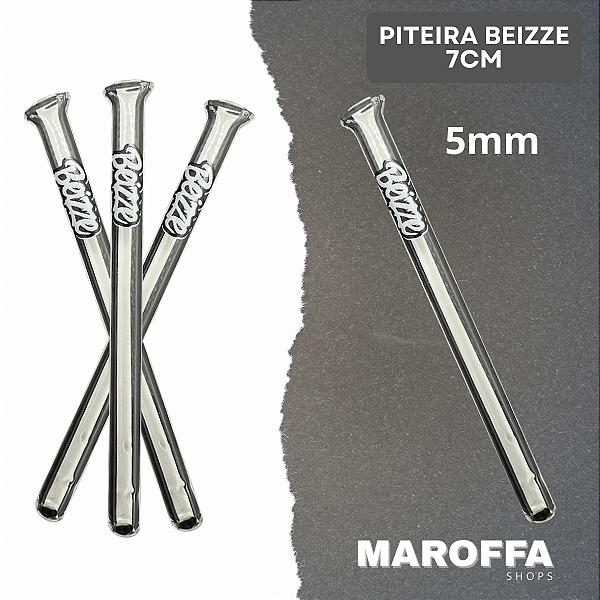Piteira de vidro Beizze - 7cm - 5mm