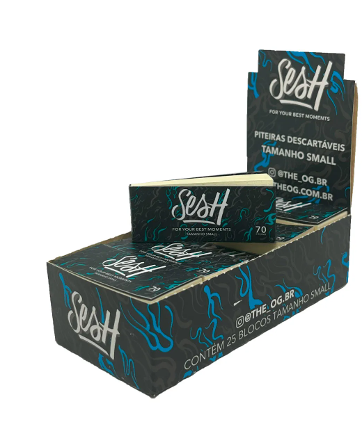 Piteira de Papel Sesh Small Caixa com 25 Blocos | 70 Piteiras por Livreto