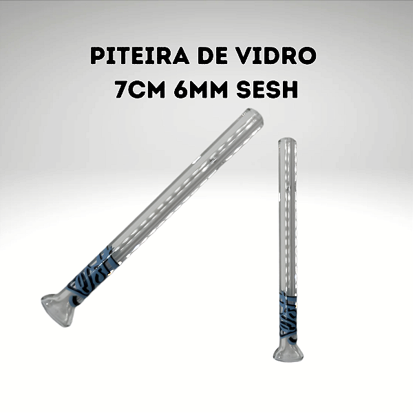 Piteira de Vidro Sesh 7cm 6mm | Piteira Reutilizável para Tabacaria