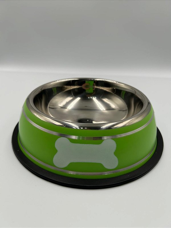 Comedouro/Bebedouro para Pet Cão ou Gato | Verde | 26cm