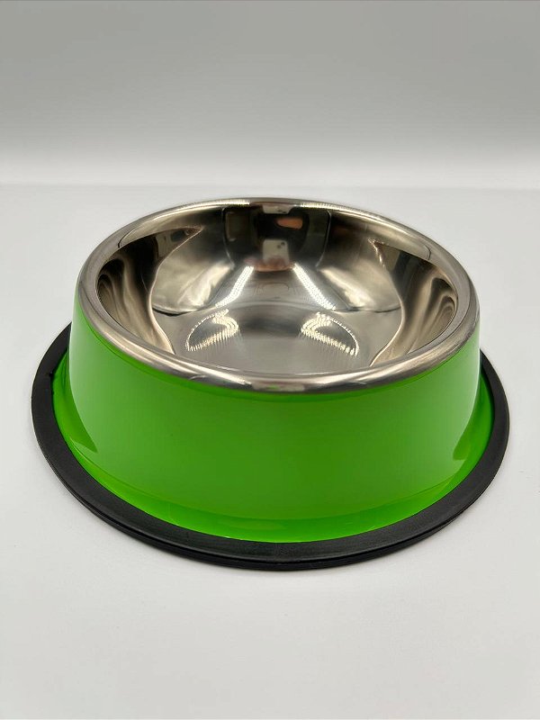 Comedouro/Bebedouro para Pet Cão ou Gato | Verde | 18cm
