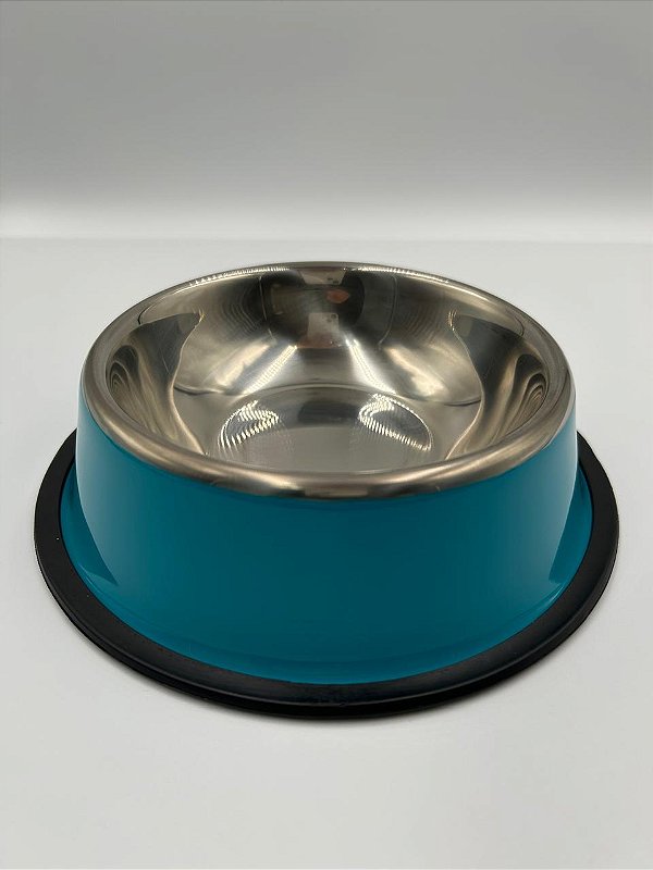 Comedouro/Bebedouro para Pet Cão ou Gato | Azul  | 18cm