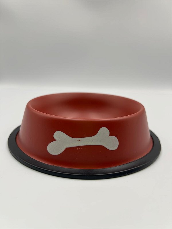 Comedouro/Bebedouro para Pet Cão ou Gato | Vermelho | 16cm
