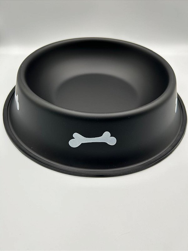 Comedouro/Bebedouro para Pet Cão ou Gato | Preto | 34cm