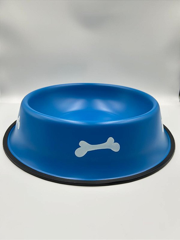 Comedouro/Bebedouro para Pet Cão ou Gato | Azul | 34cm