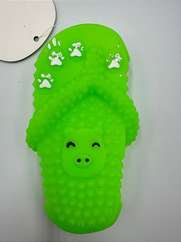 Brinquedo Para Pet Cão | Silicone | Chinelo Verde