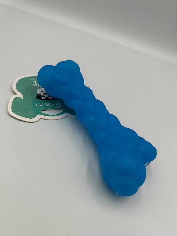 Brinquedo para Pet Cão | Osso Mordedor de Silicone | Azul