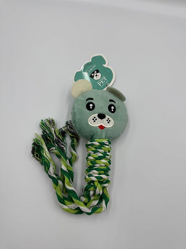 Brinquedo Para Pet Cão | Poliéster | Pelúcia com Corda | Verde