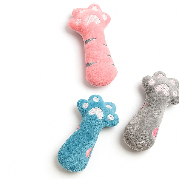 Brinquedo Para Pet Cão e Gato | Poliéster | Pelúcia Patinha Cinza