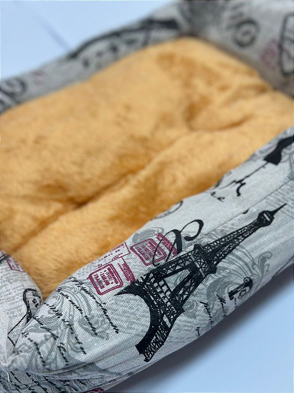 Cama para Pet Cão ou Gato 62x48x15cm (G) - Estampa Paris