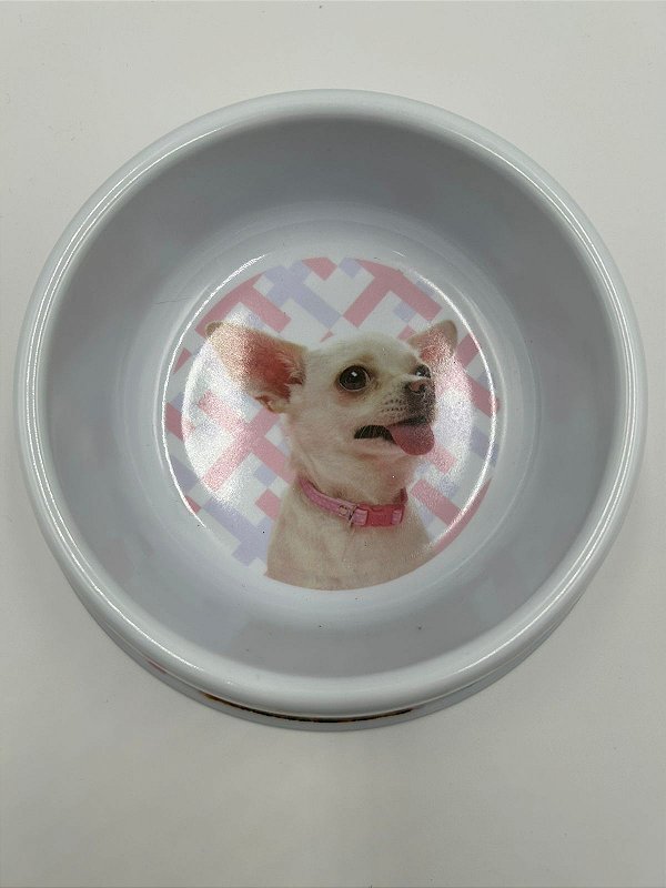 Comedouro/Bebedouro para Pet Cão ou Gato | Plástico Estampado - Chihuahua