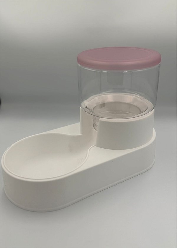 Comedouro Rosa Automático Pet por Gravidade 1L