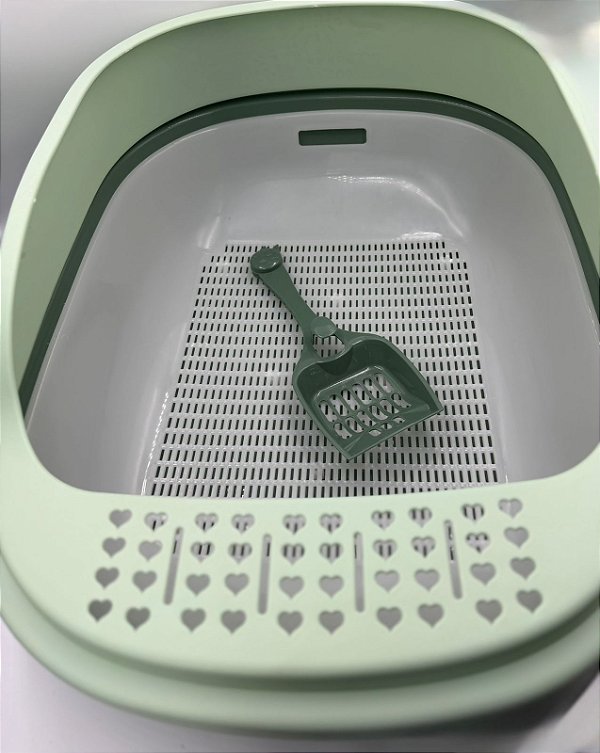 Caixa De Areia Para Gato Aberta Com Peneira Grande + Pá