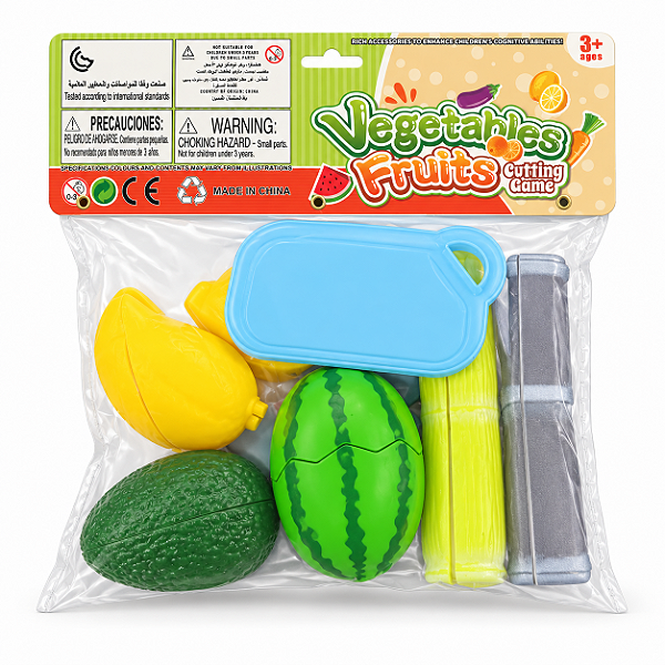 Kit Frutas e Legumes p/ Cortar/Descarcar - 8 peças