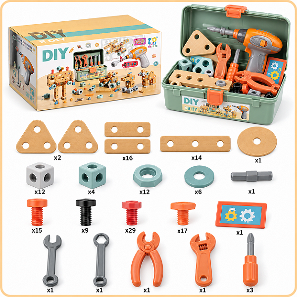 Maleta c/ Kit Ferramentas de Construção Infantil