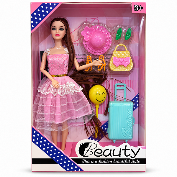 Boneca Fashion com Mala e Acessórios Modelos Sortidos