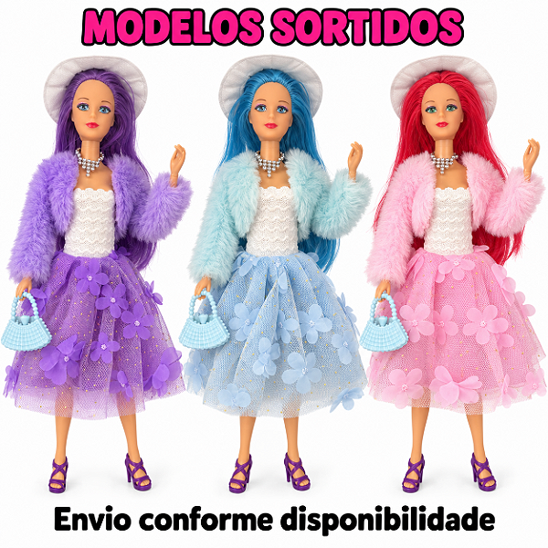 Boneca Daienmy Fashion com Bolsa Cores Sortidas