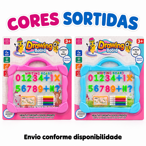 Brinquedo Lousa Infantil Para Escrita Com Números Magnéticos