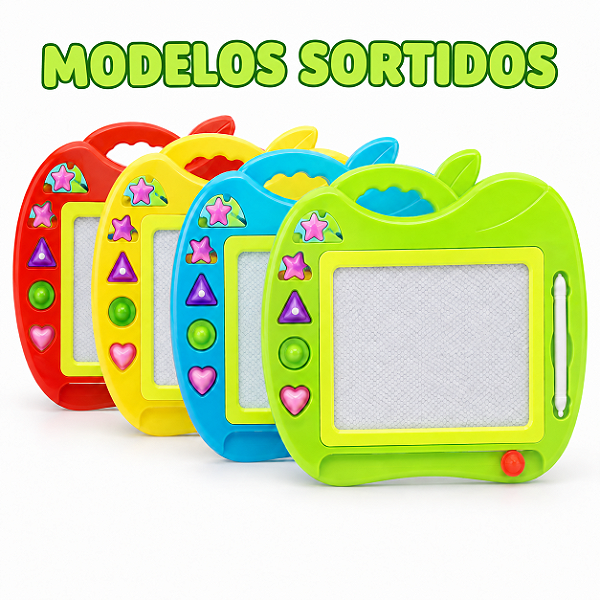Brinquedo Lousa Mágica Magnética c/ 3 Acessórios - Sortidos
